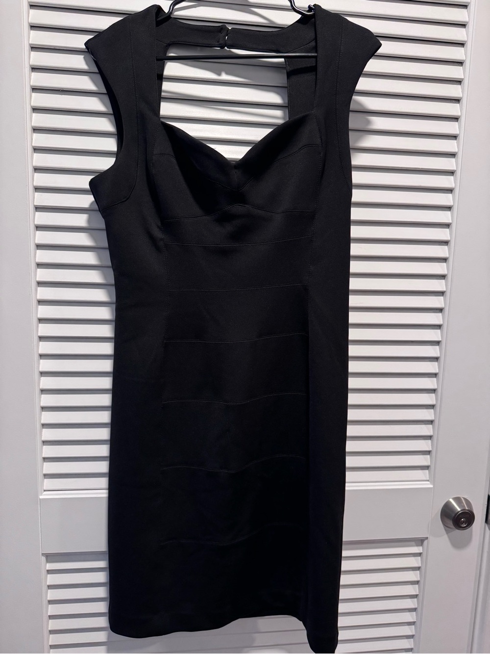 White House Black Market Black Fitted Midi Dress